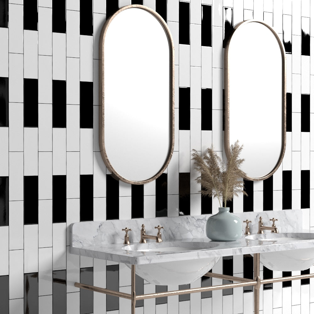 Midnight Glossy Subway Ceramic Tiles 3x9 Ceramic Glossy 3x12 Tiles — 2