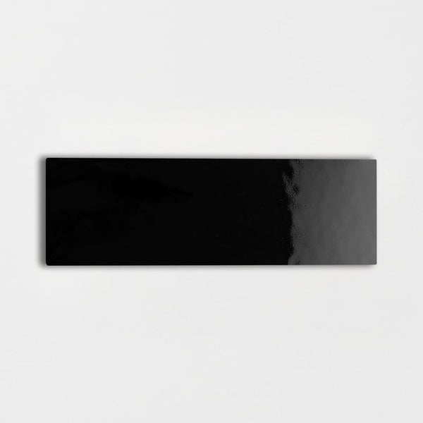 Midnight Glossy Subway Ceramic Tiles 4x12