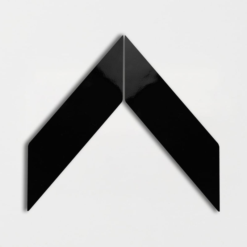 Midnight Glossy Chevron Ceramic Tiles 2x6 Ceramic Glossy 2x6 Tiles
