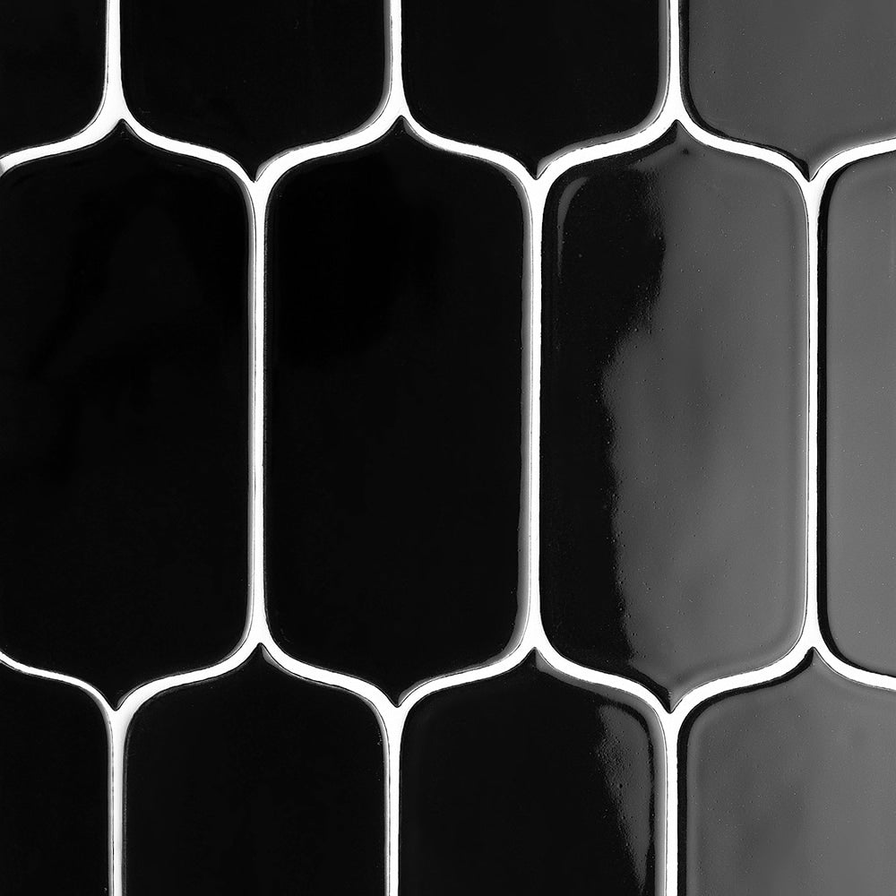 Midnight Glossy Tear Field Ceramic Tiles 3 5/8x8 Ceramic Glossy 2x8 Tiles — 2