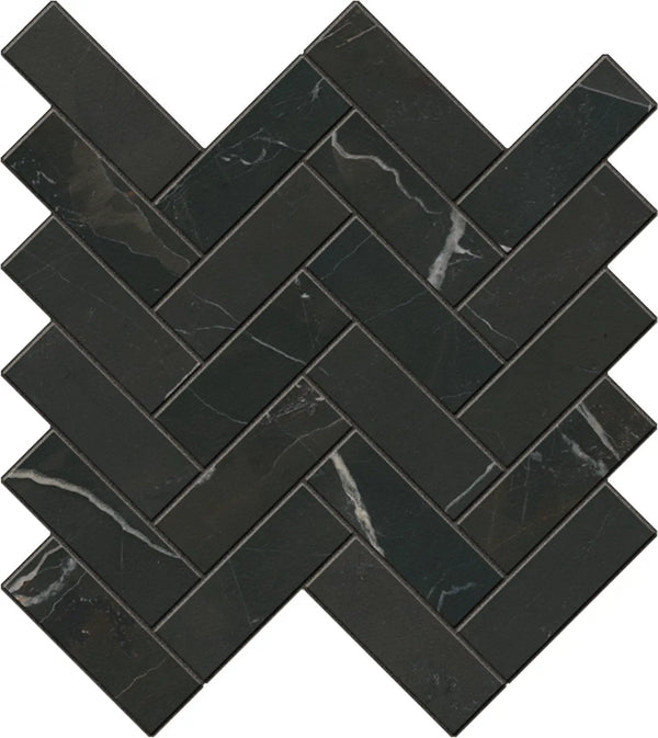 Charme Evo Calacatta Black Bullnose Marble Look Porcelain Moldings 3x24