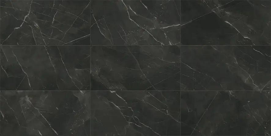 Charme Evo Calacatta Black Bullnose Marble Look Porcelain Moldings 3x24 by landmarkceramics