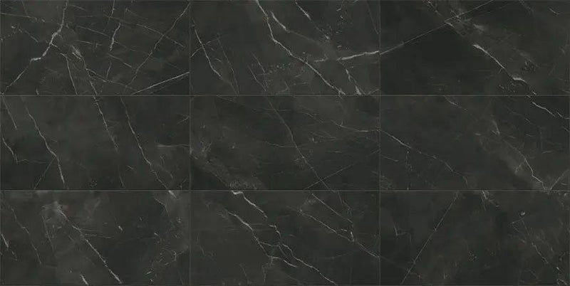 Charme Evo Calacatta Black Bullnose Marble Look Porcelain Moldings 3x24 by landmarkceramics