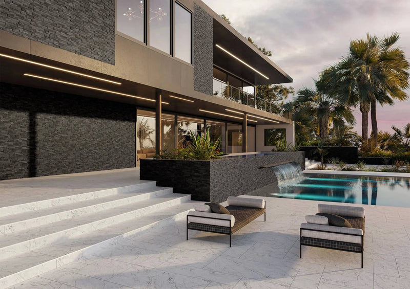 Charme Evo Michelangelo Extra White Marble Look Porcelain Tiles 12x24 by landmarkceramics