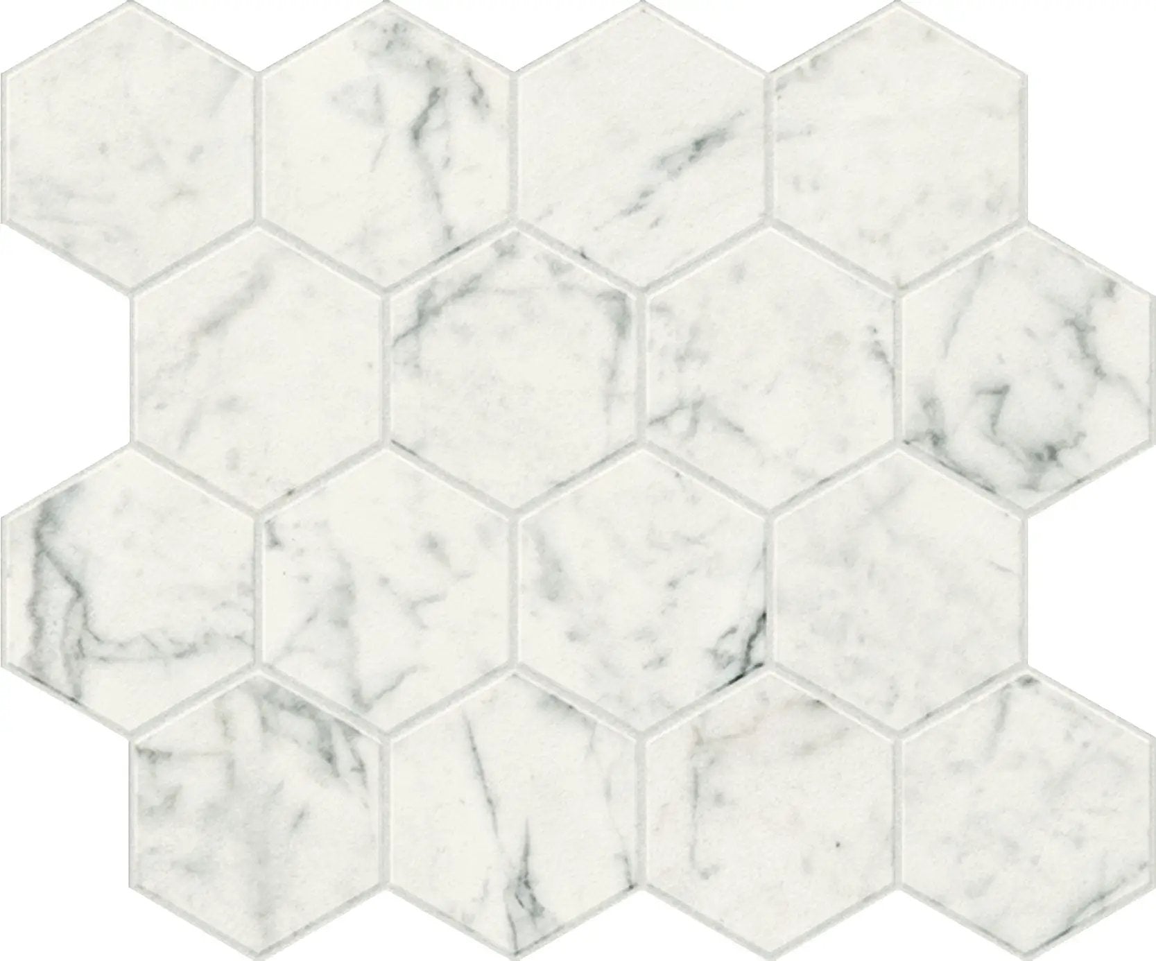 Charme Evo Michelangelo Extra White Mosaic D Marble Look Porcelain Mosaics 12x10 by landmarkceramics