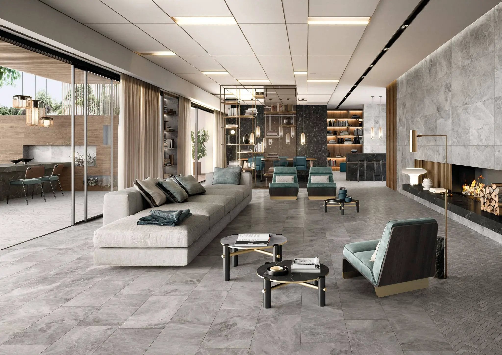Charme Evo Pearl Grey Marble Look Porcelain Tiles 12x24 by landmarkceramics