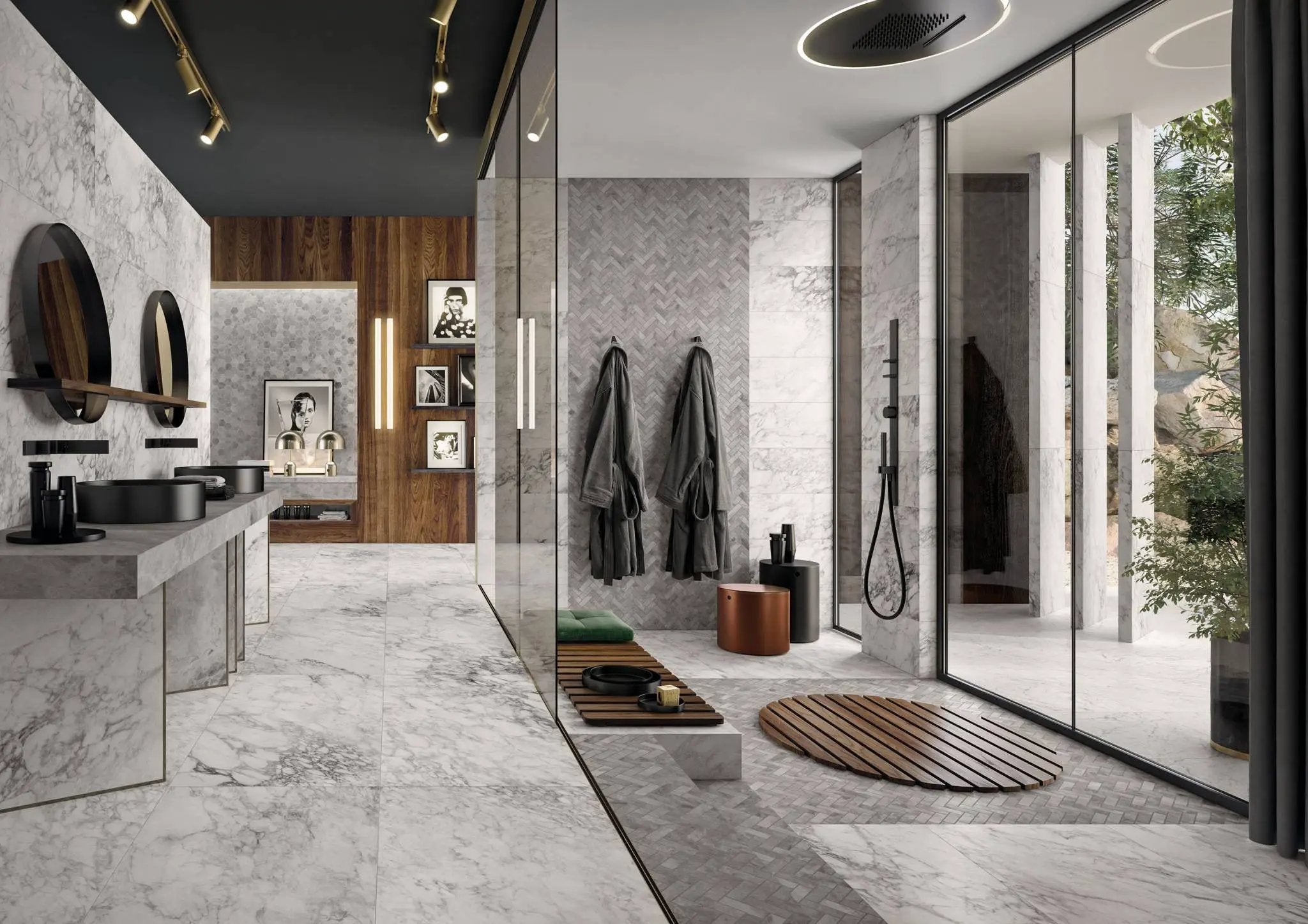 Charme Evo Pearl Grey Marble Look Porcelain Tiles 24x24 by landmarkceramics