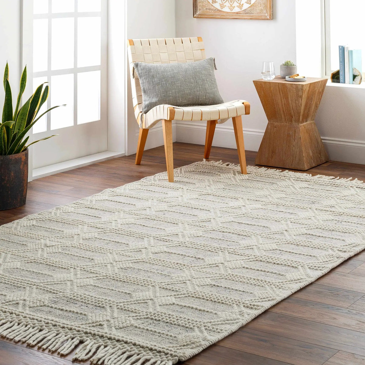 Chars Wool Rug with Tassels - Clearance, installed in a room