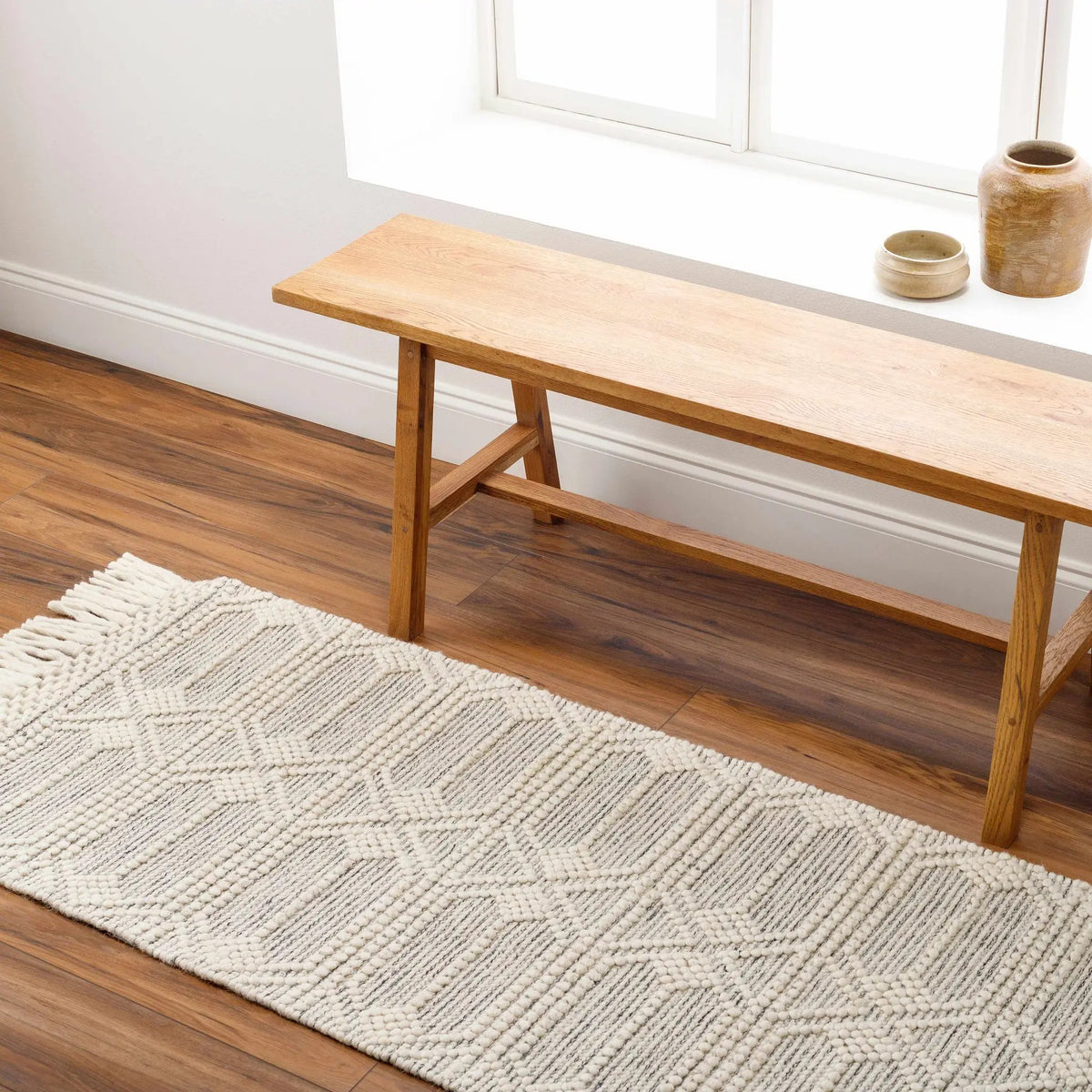 Chars Wool Rug with Tassels - Clearance, installed in a room 2