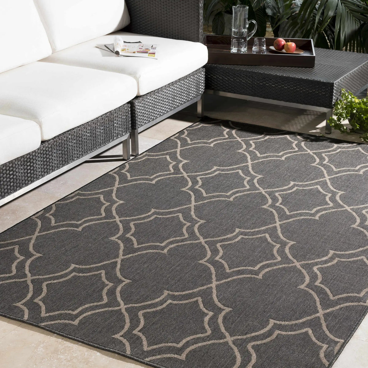 Chertsey Outdoor Area Rug - Clearance, installed in a room