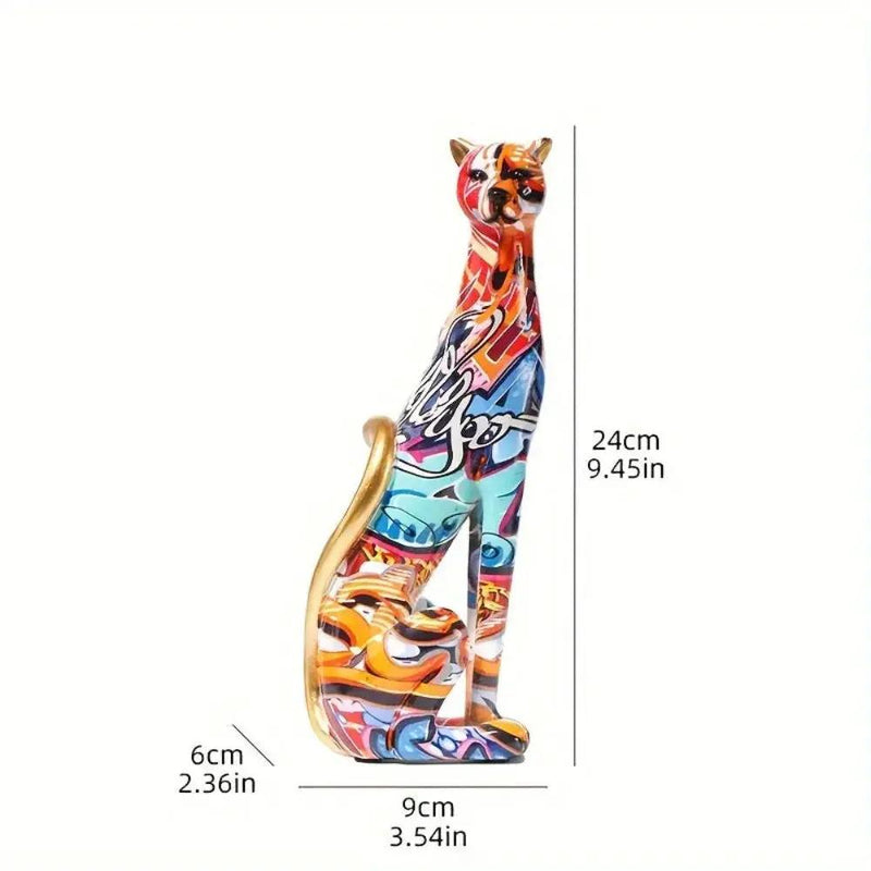 Colorful Cheetah Figurine Modern Artistic Table Decor by House Of Avana