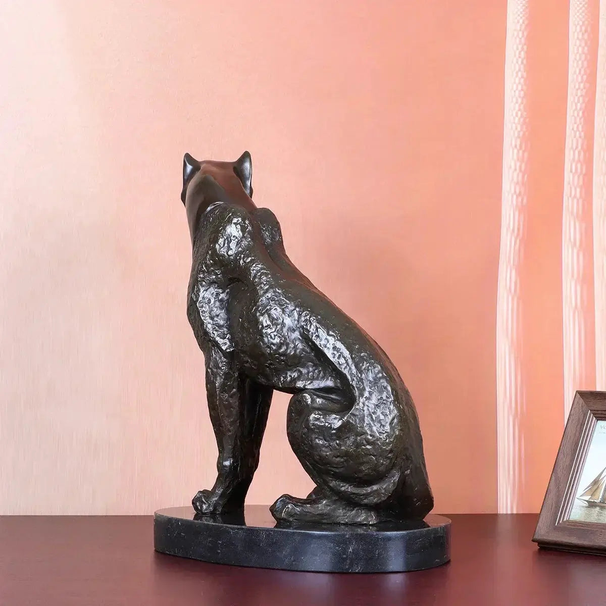 Bronze Cheetah Decorative Sculpture for Living Room Tabletop Decor by House Of Avana