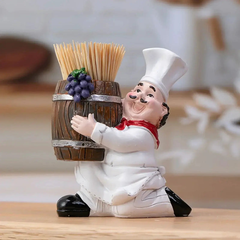 Chef Statue - Decorative Wooden Toothpick Holder by House Of Avana
