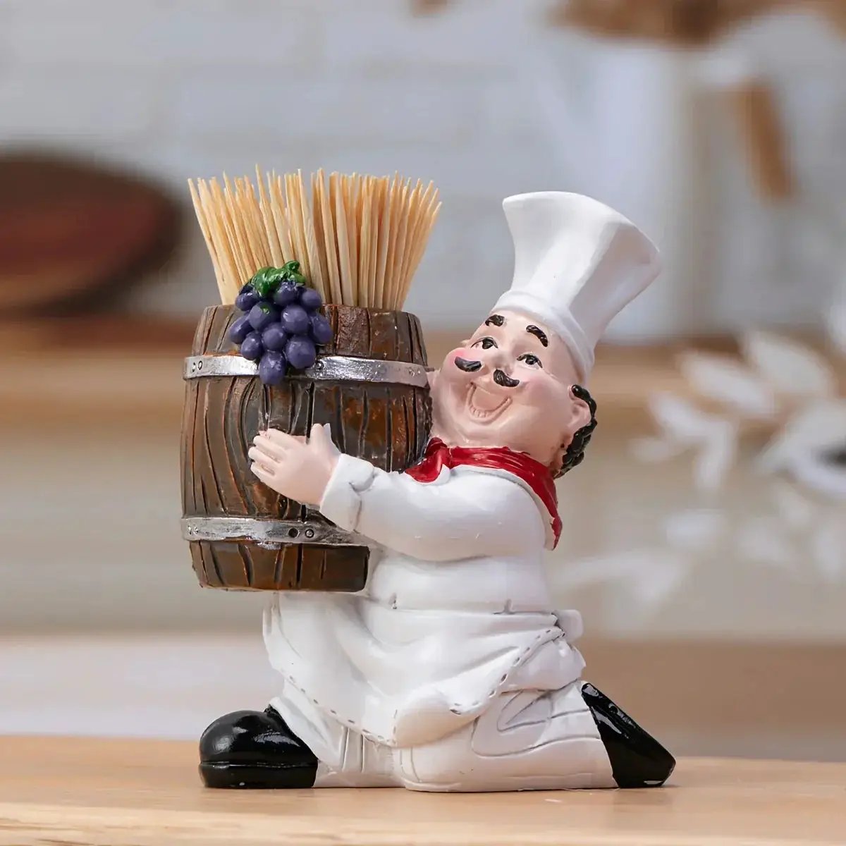 Chef Statue - Decorative Wooden Toothpick Holder by House Of Avana