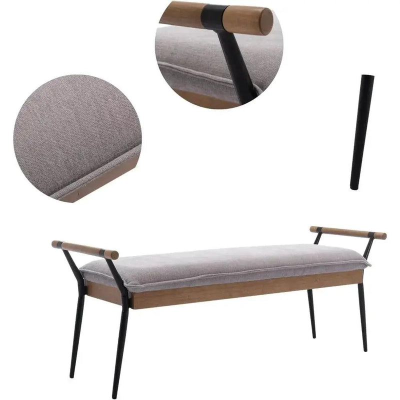 Chenille Storage Bench with Entryway Shelf and Modern Design by House Of Avana