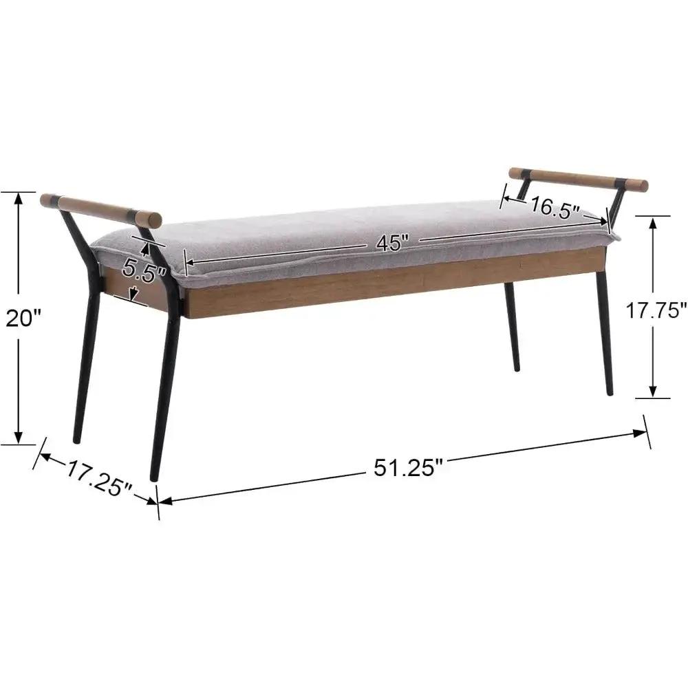 Chenille Storage Bench with Entryway Shelf and Modern Design by House Of Avana