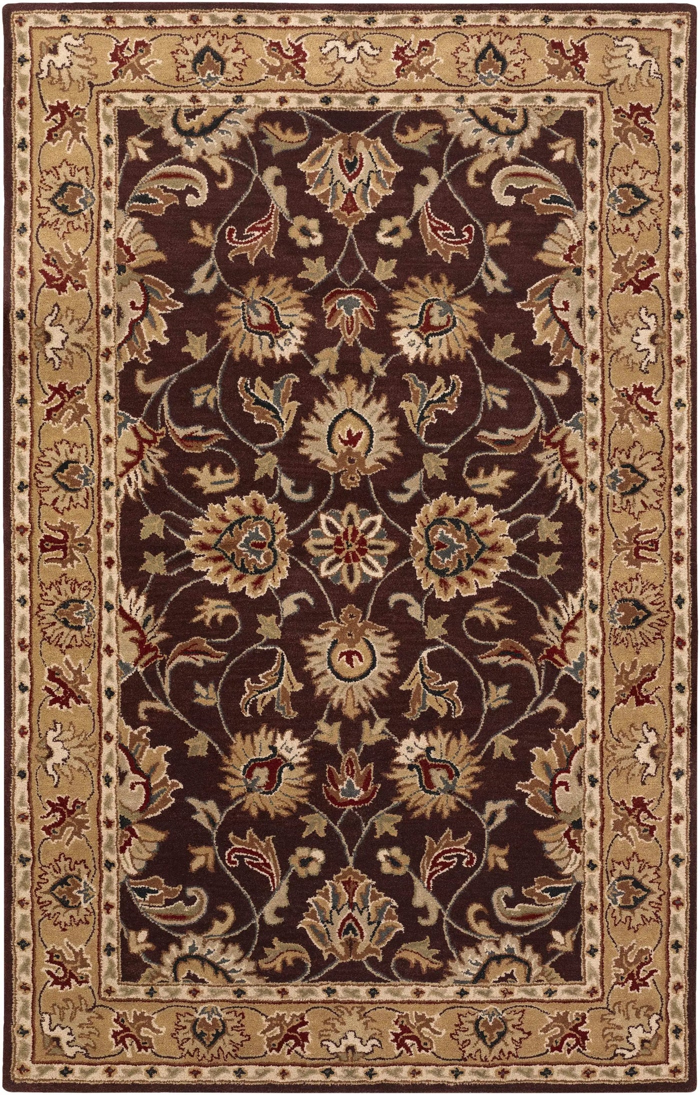 Cherryfield Burgundy 1024 Wool Area Rug by Boutique Rugs
