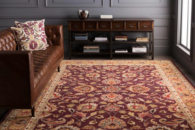 Cherryfield Burgundy 1024 Wool Area Rug by Boutique Rugs