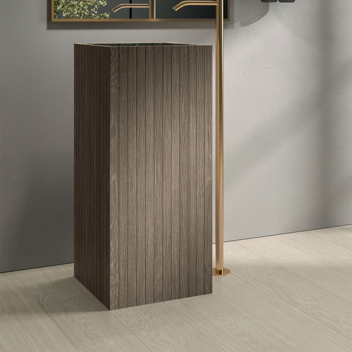Almond Matte Groove Wood Look Porcelain Mosaics 8x40 Porcelain Matte 8x48 Mosaics — 2