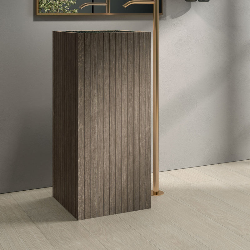 Almond Matte Groove Wood Look Porcelain Mosaics 8x40 Porcelain Matte 8x48 Mosaics — 2