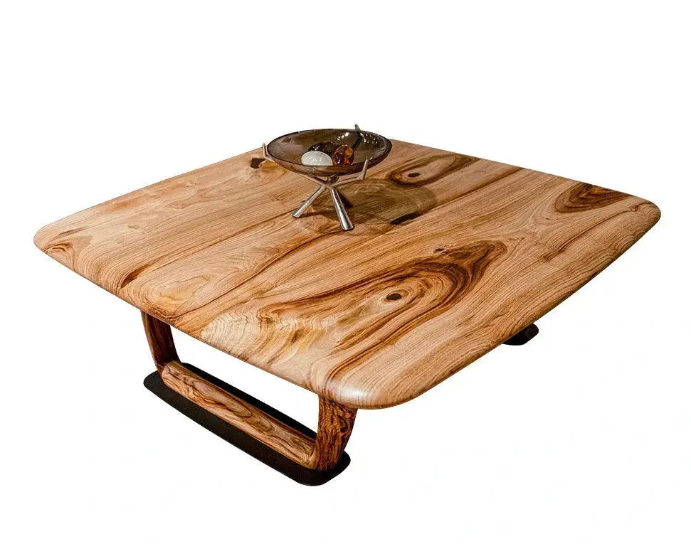 Rustic Solid Chestnut Wood Coffee Table with chestnut legs by Gizz