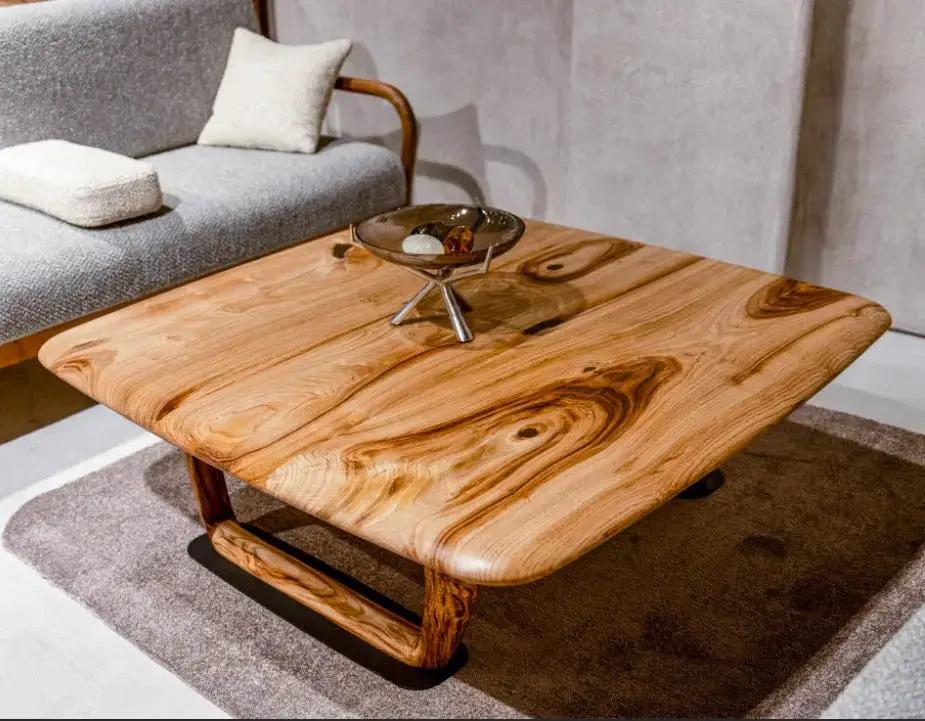 Rustic Solid Chestnut Wood Coffee Table with chestnut legs, photo 3 of 6