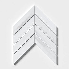 Bianco Dolomiti Polished Chevron Waterjet Marble Waterjet Mosaics 13x10