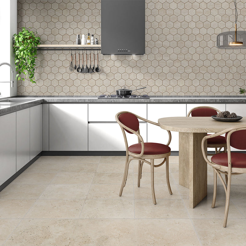 Chiaro Antiqued Travertine Tiles 18x18 Travertine Antiqued 18x18 Tiles — 2