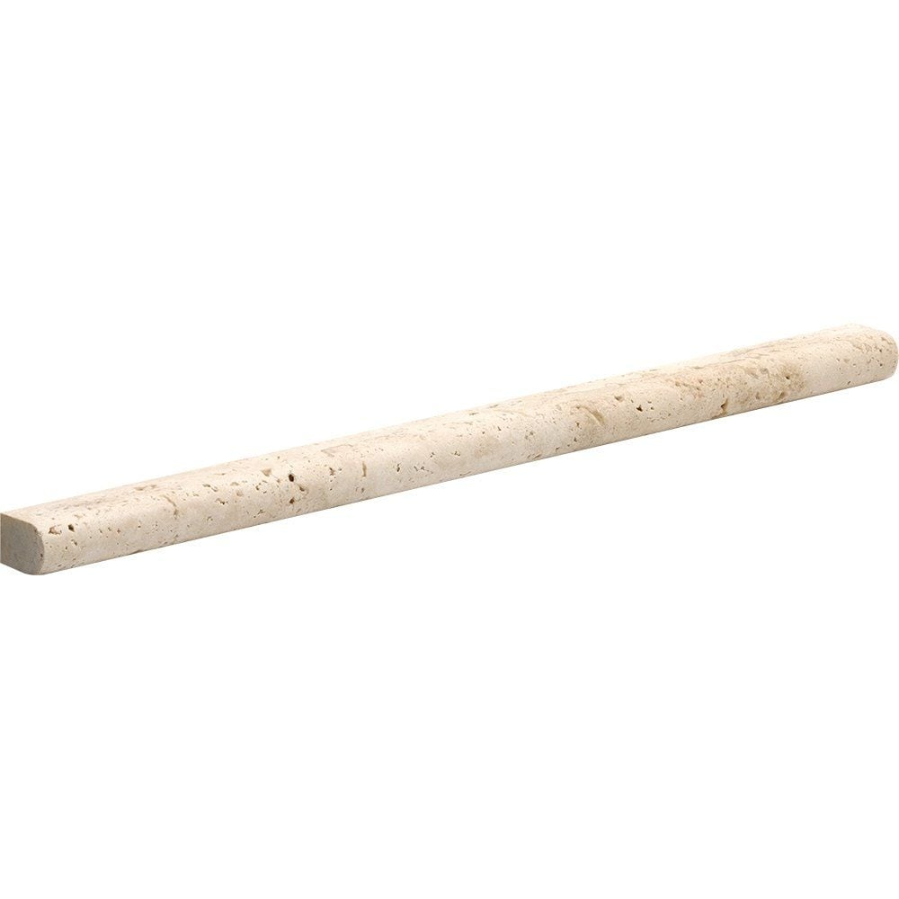 Chiaro Honed Pencil Liner Travertine Moldings 1/2x12 Travertine Honed 2x12 Moldings