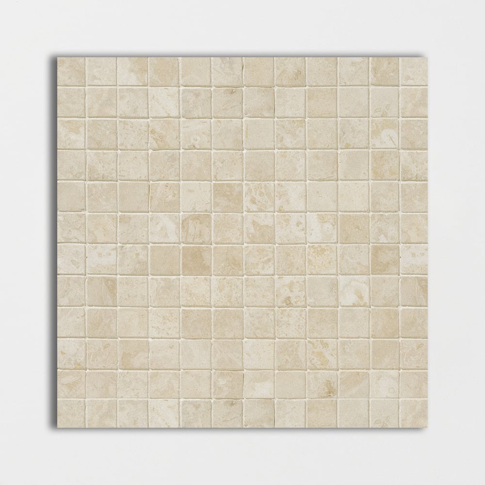 Chiaro Honed Filled 1x1 Travertine Mosaics 12x12 Travertine Honed Filled 12x12 Mosaics
