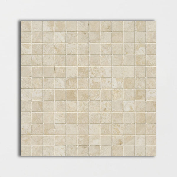 Chiaro Honed Filled 1x1 Travertine Mosaics 12x12