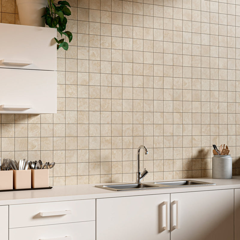 Chiaro Honed Filled Travertine Tiles 4x4 Travertine Honed Filled 4x4 Tiles — 2