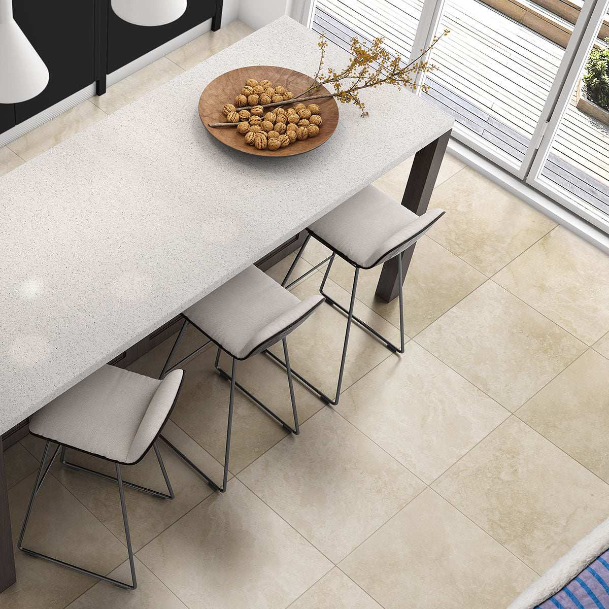 Chiaro Honed Filled Travertine Tiles 12x12 Travertine Honed Filled 12x12 Tiles — 2