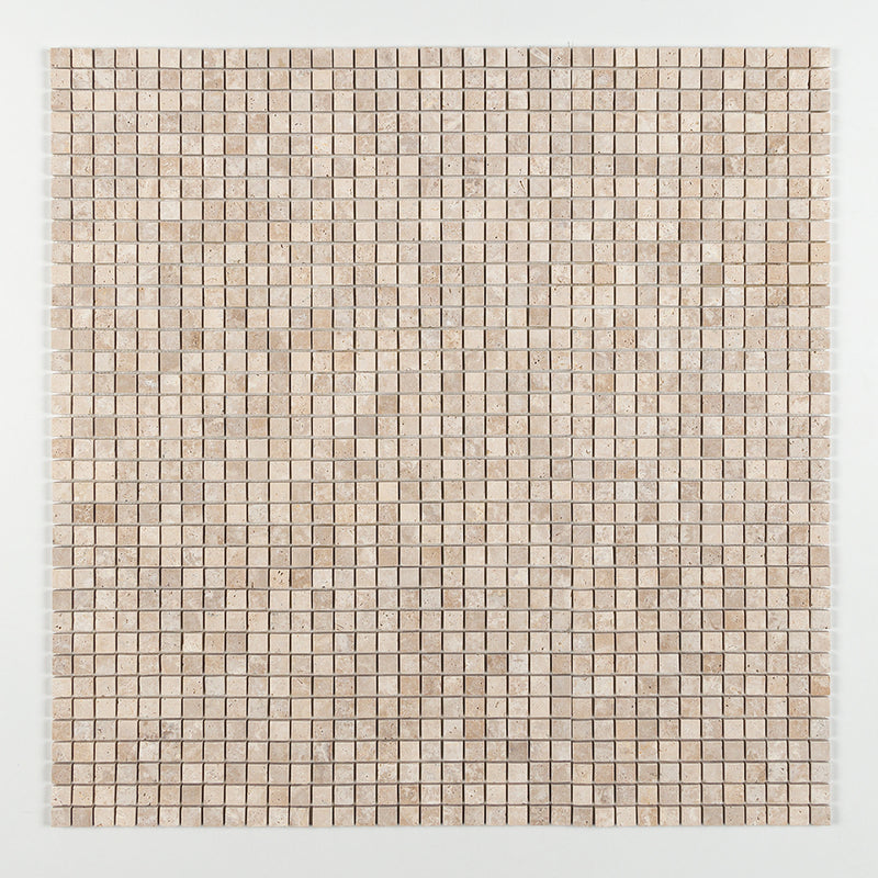 Chiaro Tumbled 1x1 Travertine Mosaics 12x12 Travertine Tumbled 12x12 Mosaics — 1