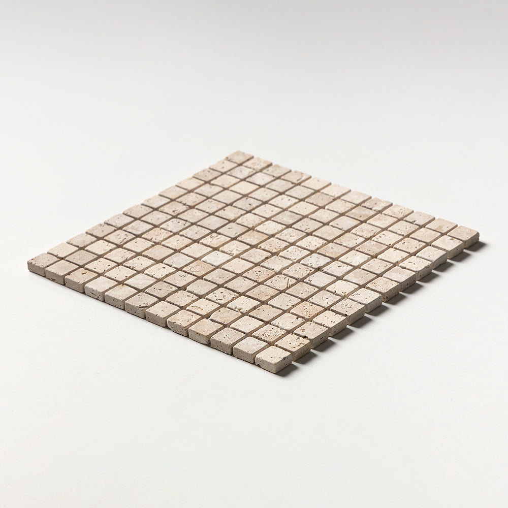 Chiaro Tumbled 1x1 Travertine Mosaics 12x12 Travertine Tumbled 12x12 Mosaics — 2