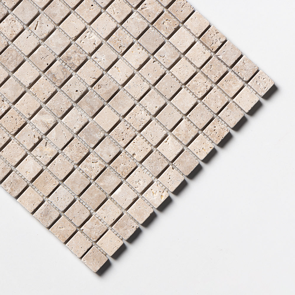 Chiaro Tumbled 1x1 Travertine Mosaics 12x12 Travertine Tumbled 12x12 Mosaics — 3