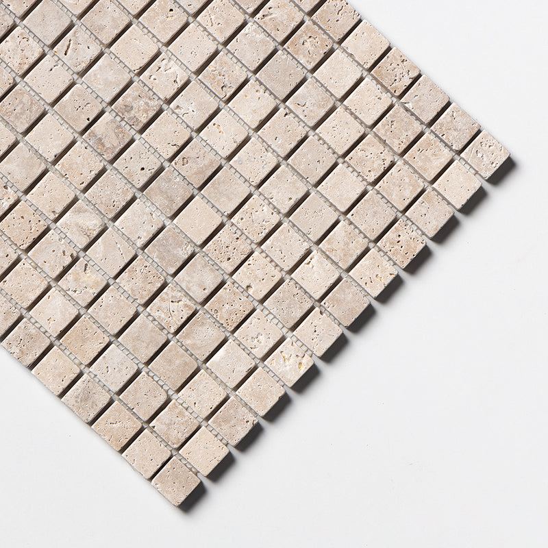 Chiaro Tumbled 1x1 Travertine Mosaics 12x12 Travertine Tumbled 12x12 Mosaics — 3