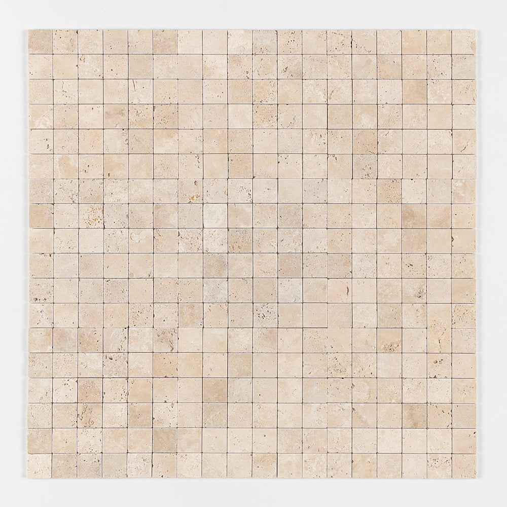 Chiaro Tumbled 2x2 Travertine Mosaics 12x12 Travertine Tumbled 12x12 Mosaics — 1