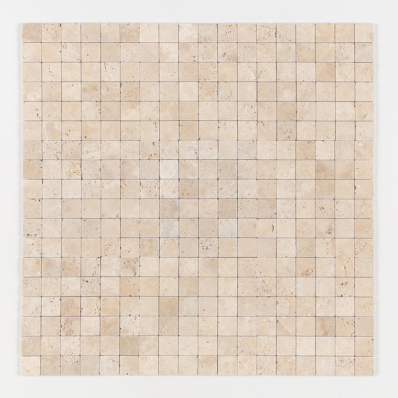 Chiaro Tumbled 2x2 Travertine Mosaics 12x12 Travertine Tumbled 12x12 Mosaics — 1