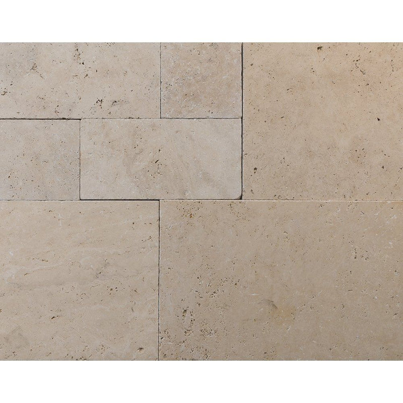 Chiaro Tumbled Travertine Pavers French Pattern Travertine Tumbled Various Pavers