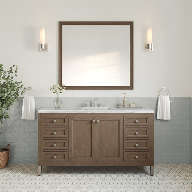 James Martin Chicago 60" Double Vanity Cabinet, Walnut Whisper