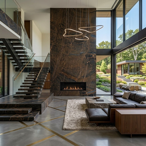 Chivas Leather Quartzite Slab Random room scene