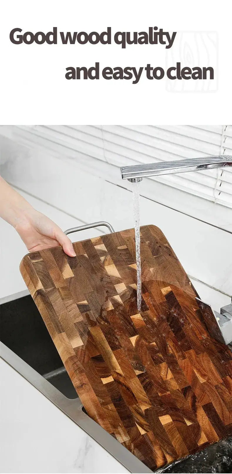 Chopping Board - Antibacterial Acacia Wood Wooden by House Of Avana