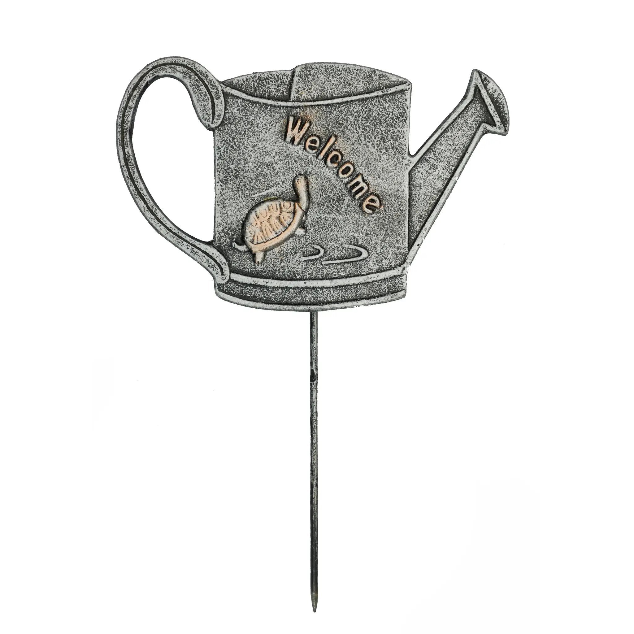 Antique Pewter Metal Garden Marker Welcome Turtle by Sharicks