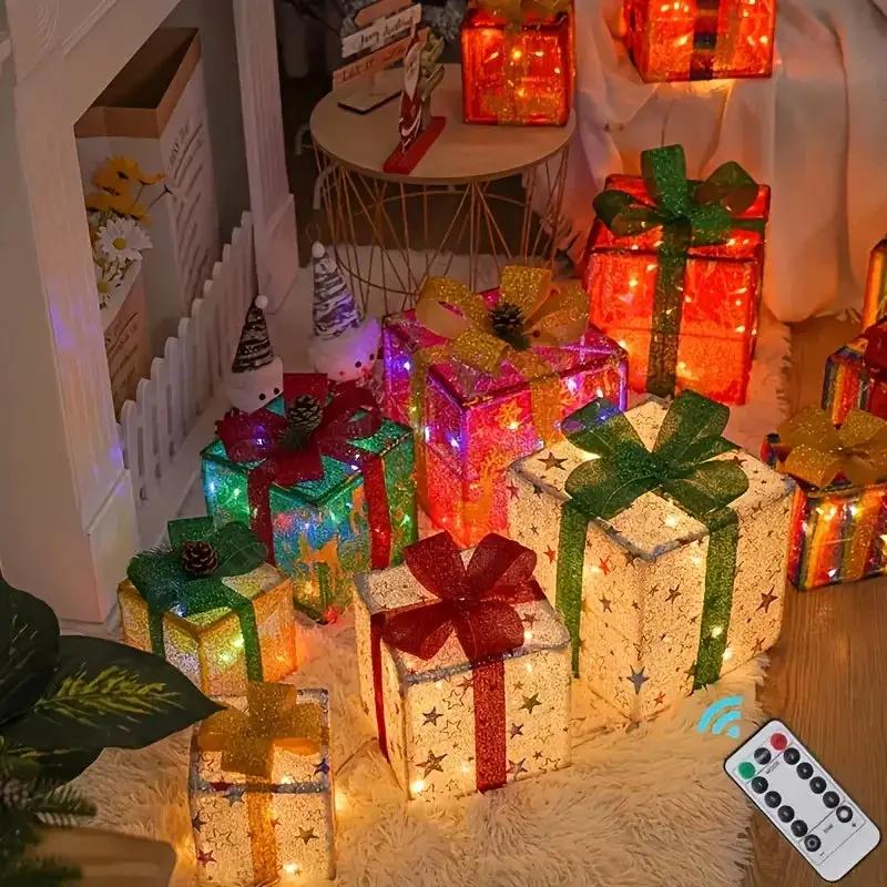 Christmas Glass String Lights Gift Box with 20 LEDs & 3 Modes by House Of Avana