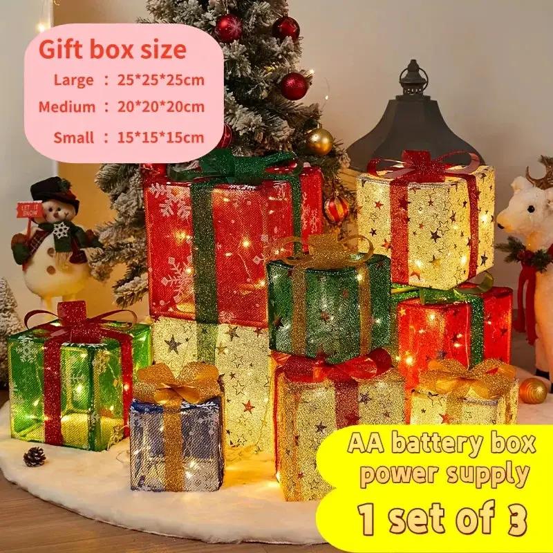 Christmas Glass String Lights Gift Box with 20 LEDs & 3 Modes by House Of Avana