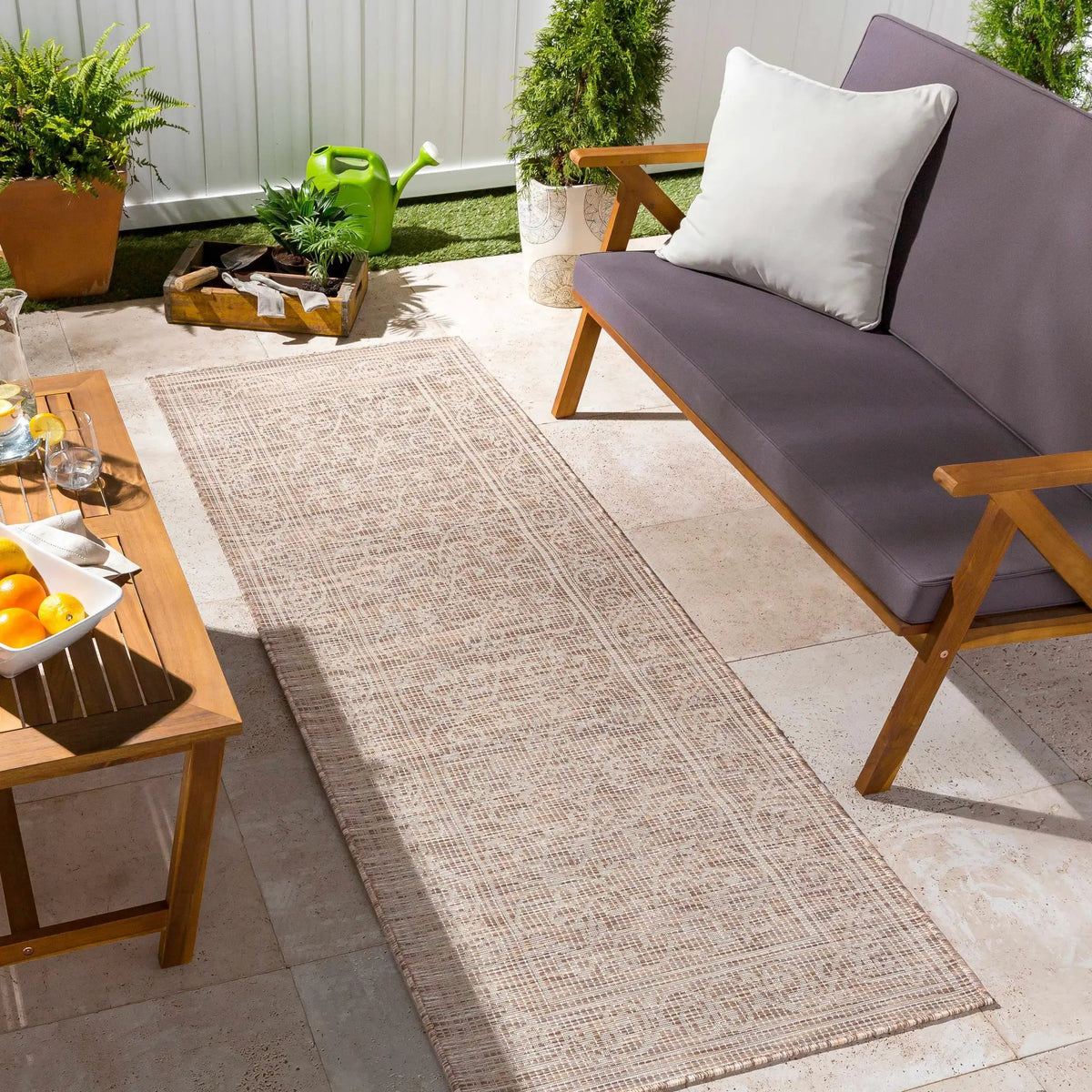 Coolville Brown Flatweave Outdoor Area Carpet - Clearance, installed in a room 2