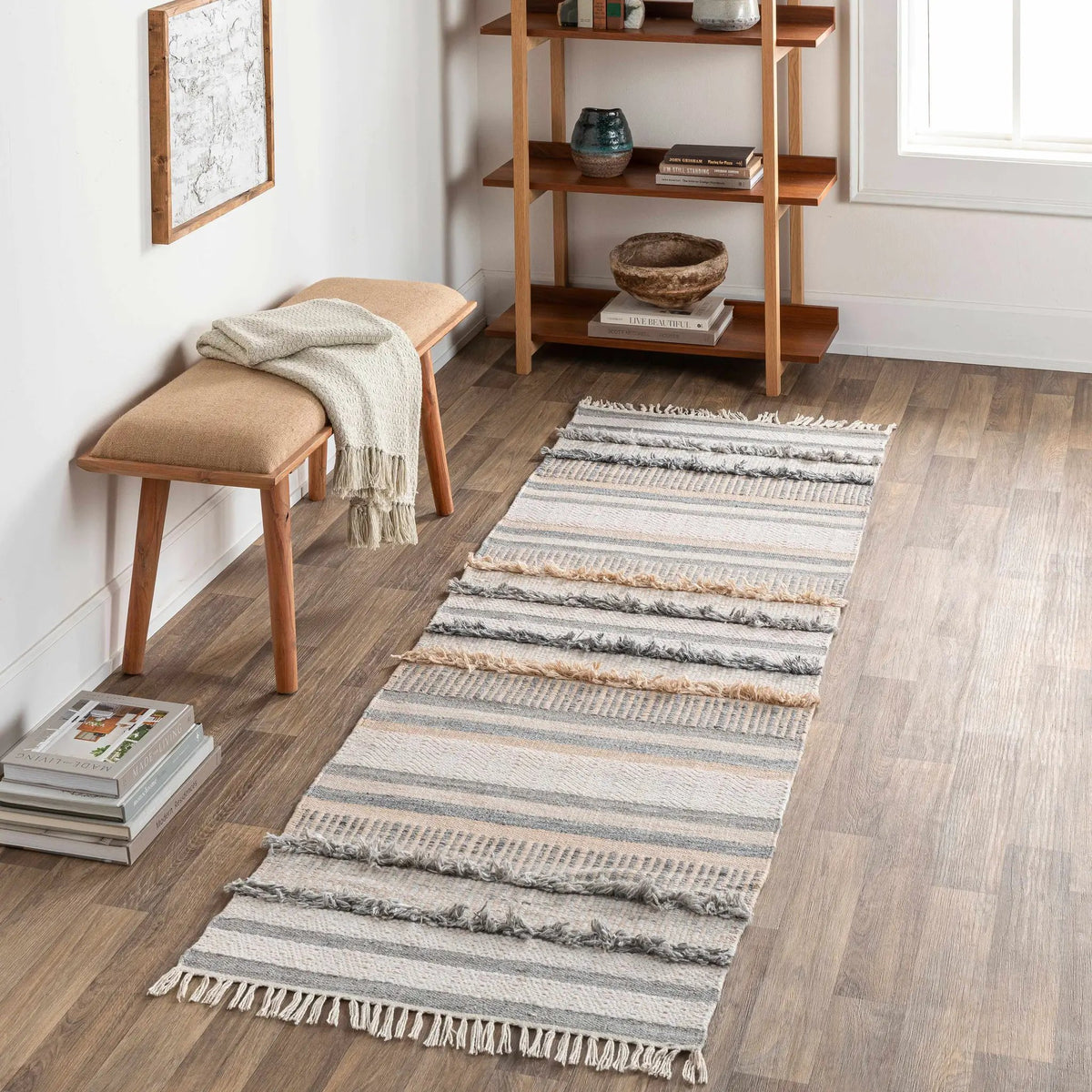 Charlemagne Flatweave Performance Rug - Clearance, installed in a room 2
