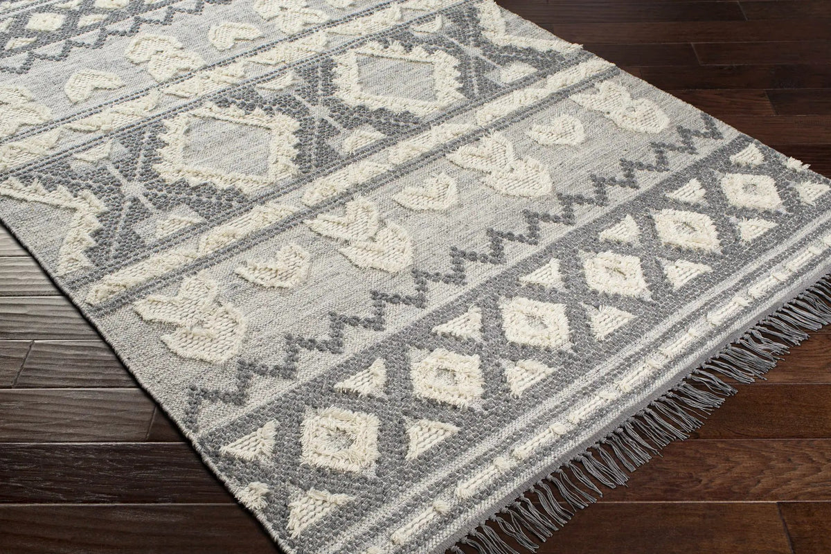 Gakona High-Low Cream&Charcoal Wool Rug - Clearance, photo 5 of 6