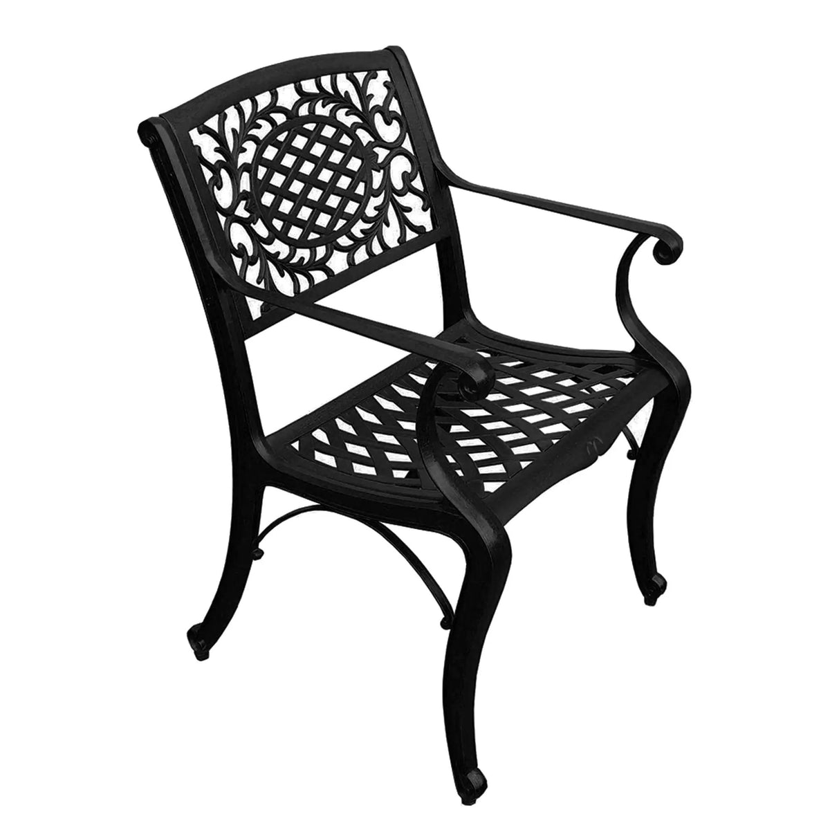 Outdoor Aluminum 5pc Round Patio Dining Set with Four Chairs by Sharicks